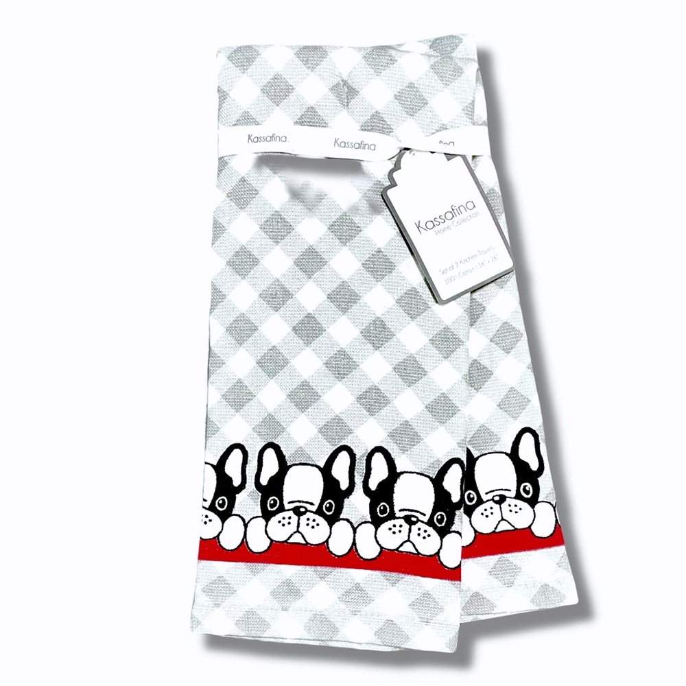 2pk Kitchen Towel Set ◈ Frenchie/Boston Terrier